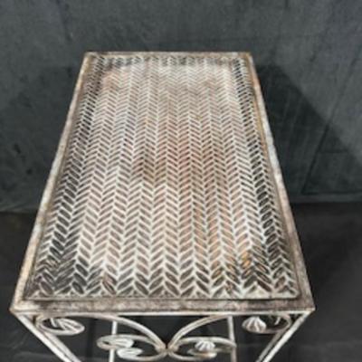 ORNATE METAL SIDE TABLE