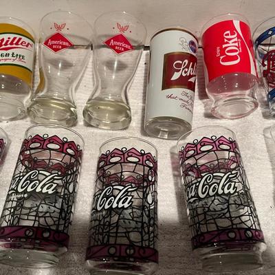 Beer Glasses & Coke Glasses vintage