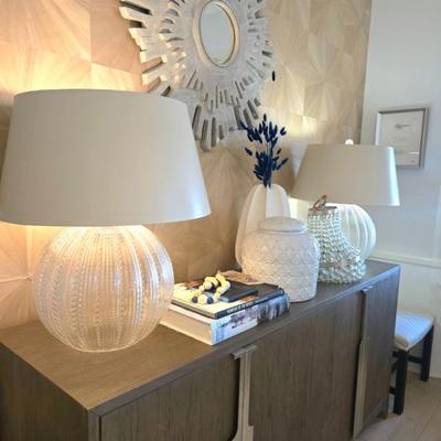 Sale Photo Thumbnail #56: Balloon glass urchin lamps REDUCED to $79 each 