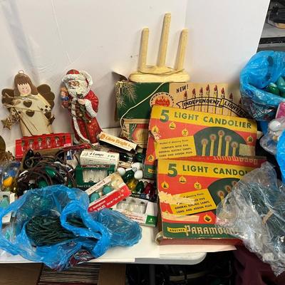 Vintage Christmas Lights & Decorations Lot
