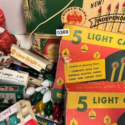 Vintage Christmas Lights & Decorations Lot