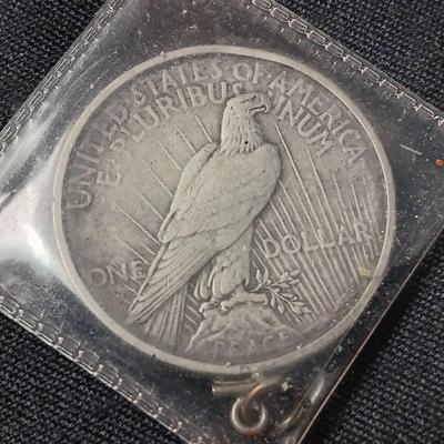 1935 PEACE SILVER DOLLAR WITH BAND TO USE AS PENDANT