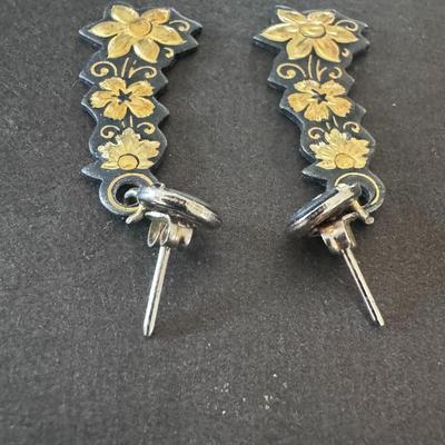Damascene Toledo Earrings, a type of jewelry historically crafted in Toledo, Spain,