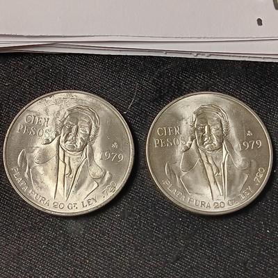 1979 CIEN PESOS .720 SILVER