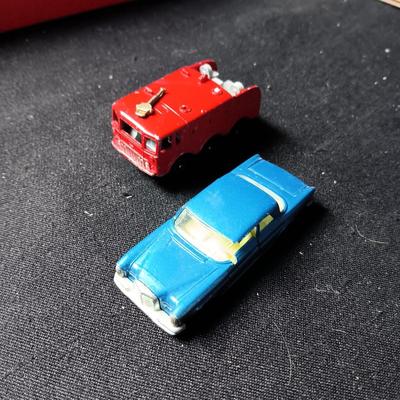 MATCHBOX SERIES NO 46 BLUE SEDAN & "FOAMITE" CRASH TENDER NO 63