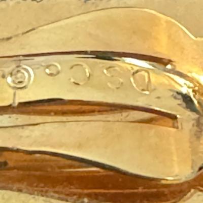 SWAROVSKI Pave Faux Diamond Gold Tone Clip On Earrings.