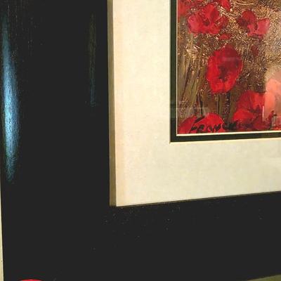 Sale Photo Thumbnail #98: 2 Framed art prints: Toscano Valley scenic Italian poppies. Frame measurements are 32"H x 27"W.