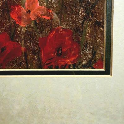 Sale Photo Thumbnail #99: 2 Framed art prints: Toscano Valley scenic Italian poppies. Frame measurements are 32"H x 27"W.