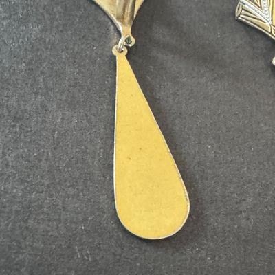 DAMASCENE Teardrop Dangle Earrings, featuring the distinctive art form of Damascene