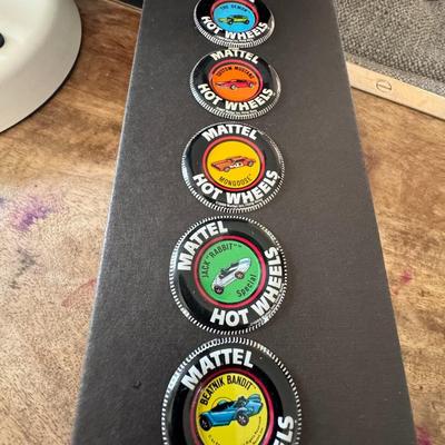 Vintage Hot Wheels Redline Collector Buttons, "Redline Era" from 1968 to 1971.