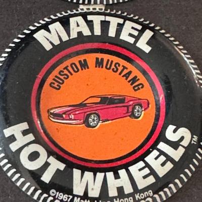 Vintage Hot Wheels Redline Collector Buttons, "Redline Era" from 1968 to 1971.