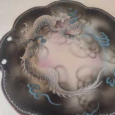 Vintage Japanese Moriage Dragonware Plate