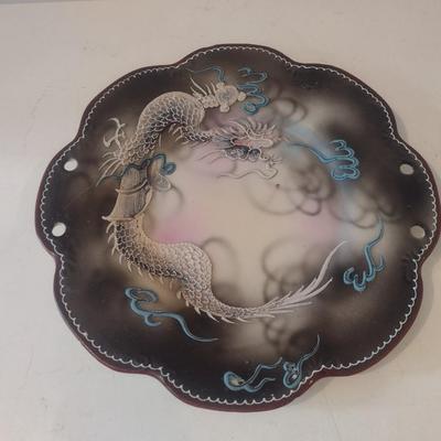 Vintage Japanese Moriage Dragonware Plate