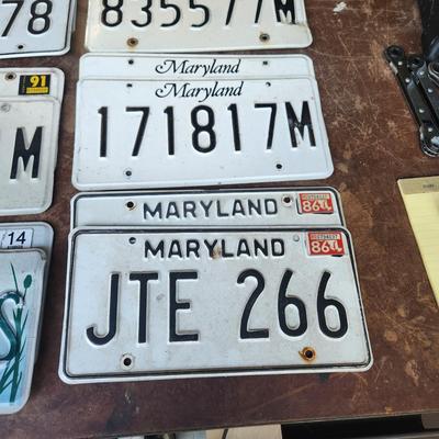 9 Sets License Plate Lot Maryland & 1 Wisconsin Maryland MPV