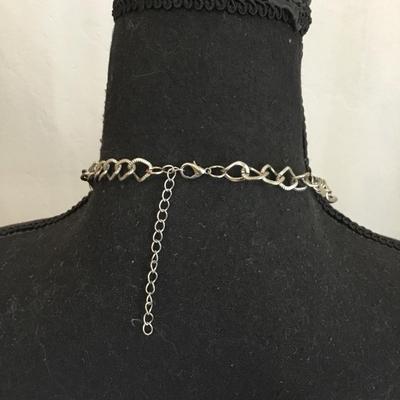 Super cute Silver-tone chunky statement charm necklace