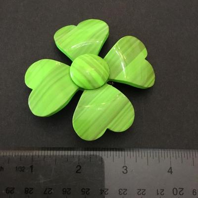 Large vintage Lucite, type four leaf clover brooch