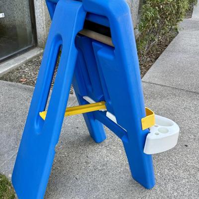 Sale Photo Thumbnail #61: Vintage Little Tikes Child Size Super Storage Easel: Allows children to draw with chalk, or paint using the top clip to hold paper in place (roll of paper is held on the back side). Very good, near=new condition.