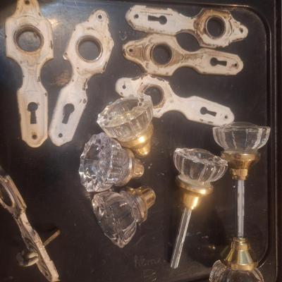 Sale Photo Thumbnail #2: vintage door knobs and plate covers