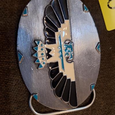 Sale Photo Thumbnail #44: siskiyou belt buckle with thunderbird