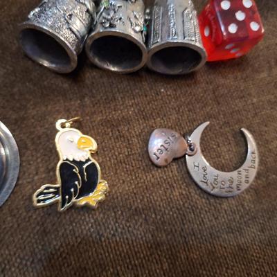 Sale Photo Thumbnail #61: rocks, dice, thimbles, and other misc items