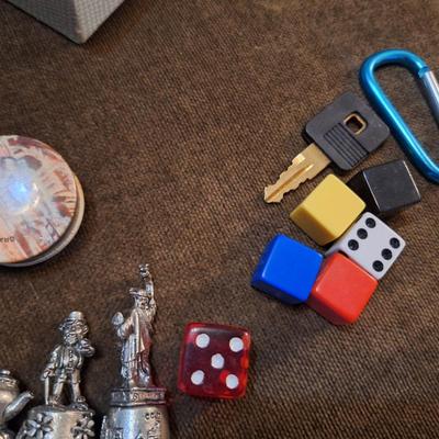 Sale Photo Thumbnail #58: rocks, dice, thimbles, and other misc items