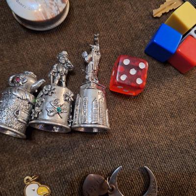 Sale Photo Thumbnail #57: rocks, dice, thimbles, and other misc items