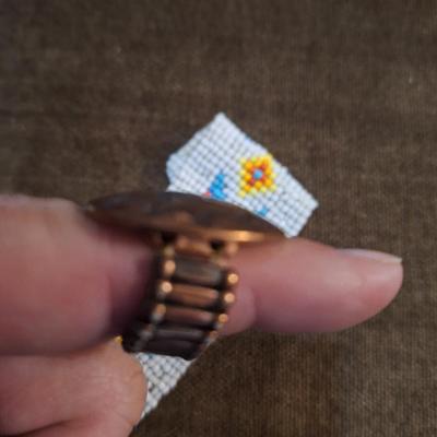 Sale Photo Thumbnail #80: small seed bead bracelet and stretch ring.