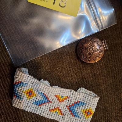 Sale Photo Thumbnail #79: small seed bead bracelet and stretch ring.