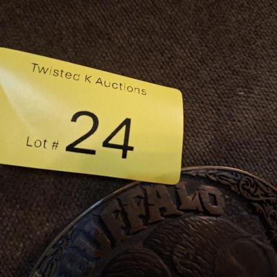 Sale Photo Thumbnail #111: solid Brass buffalo belt buckle