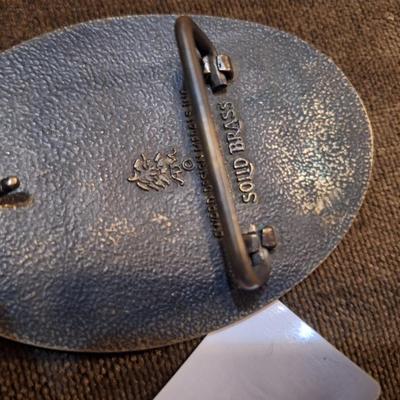 Sale Photo Thumbnail #113: solid Brass buffalo belt buckle
