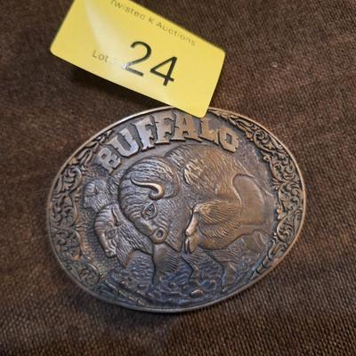 Sale Photo Thumbnail #110: solid Brass buffalo belt buckle