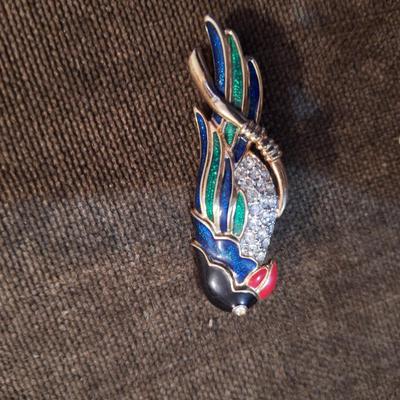 Sale Photo Thumbnail #131: Parrot brooch and charm