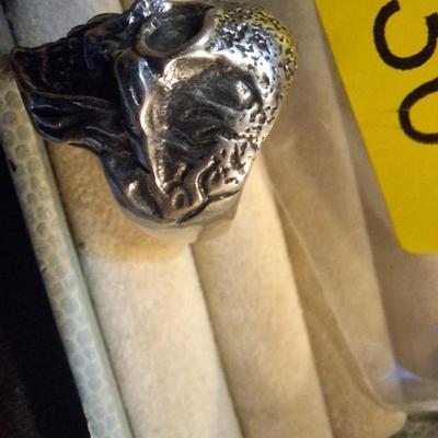 Sale Photo Thumbnail #141: skull ring sz 10