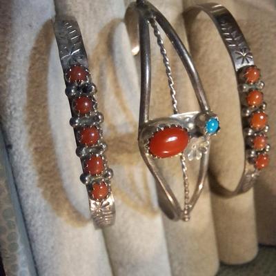 Sale Photo Thumbnail #207: spiny oyster, coral and turquoise stones.
