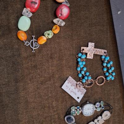 bracelets and watch