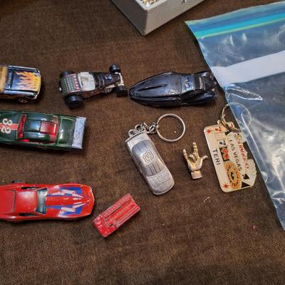 hotwheels, keychains and misc