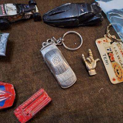 hotwheels, keychains and misc
