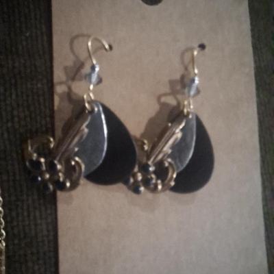 necklaces, earrings and pin