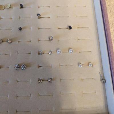 Box of studded earrings