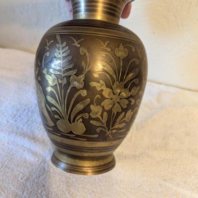 Brass Vase with Elephant design