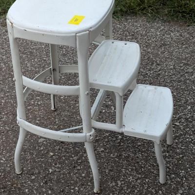 Vintage step stool with pull out steps