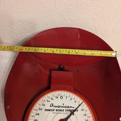 Vintage Red Hanging Scale by American Family Scale Company-no chains