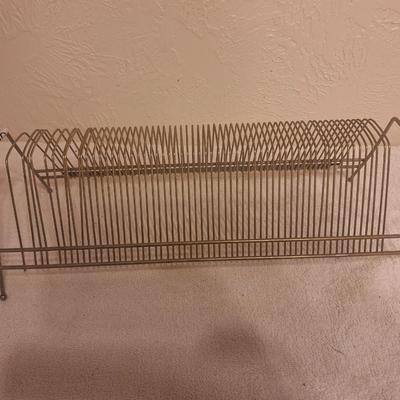 Vintage metal record rack