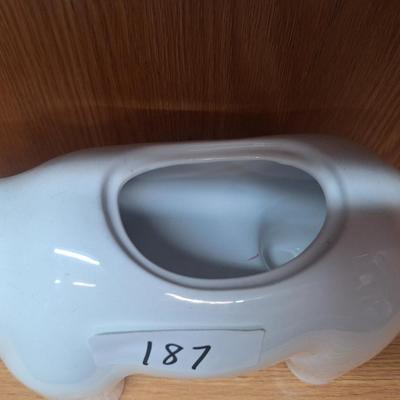 Opalhouse Stoneware White Rhino and little blue bird cookie jar