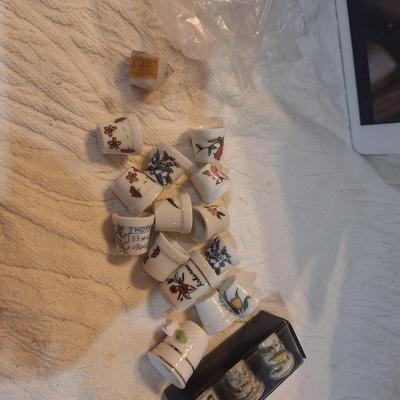 tiny porcelain thimbles