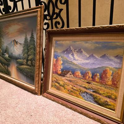 2 Mountain Scene Framed Art
