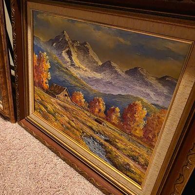 2 Mountain Scene Framed Art