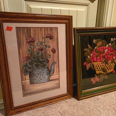 Strawberry and Tea Kettle Framed Art Prints