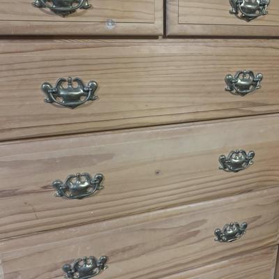 Tall Raw Wood Chest of Drawers