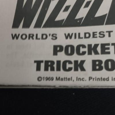 1969 "WIZZZER, WORLD'S WILDEST WHIRLER" TOY TOPS PLUS VINTAGE WOODEN TOP